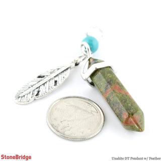 Unakite Double Terminated Feather Pendant    from The Rock Space