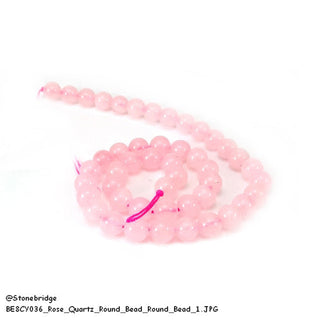 Rose Quartz - Round Strand 15" - 10mm    from The Rock Space