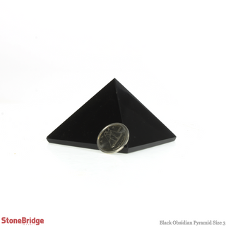 Black Obsidian Pyramid #3 - 1 3/4" to 2" Wide    from The Rock Space