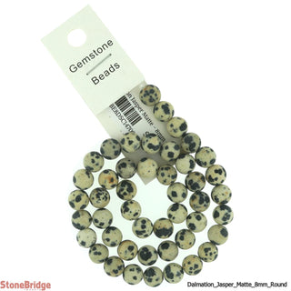 Dalmatian Jasper Matte - Round Strand 15" - 6mm    from The Rock Space