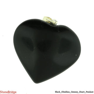 Black Obsidian Gemmy Heart Pendant - 28mm x 27mm    from The Rock Space