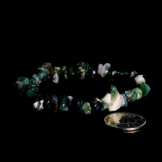 Agate Green Moss Chip Bracelet    from Stonebridge Imports