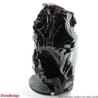 Obsidian Black Boulder Cut-Base U#77 - 22"    from The Rock Space