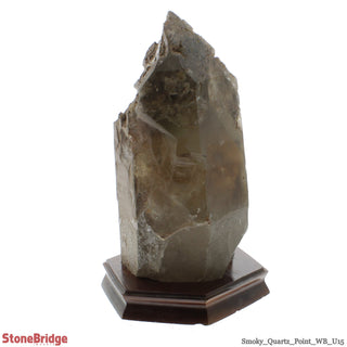 Smoky Quartz Point On Wood Base U#15 - 12 3/4" from The Rock Space