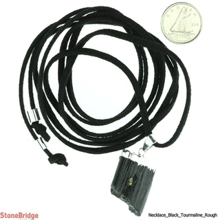 Black Tourmaline Rough Point Necklace on suede cord    from The Rock Space