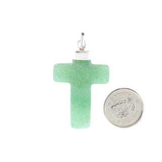 Green Aventurine Cross Silver Pendant    from The Rock Space