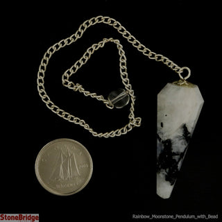 Moonstone Rainbow Multifaceted Pendulum with Bead    from The Rock Space