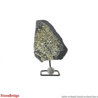 Pyrite on Basalt Specimen on Stand #1    from Stonebridge Imports