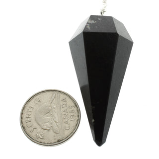 Black Tourmaline Pendulum 6 Facets & Bead from The Rock Space