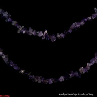 Amethyst Dark Chip Strands - 3mm to 5mm