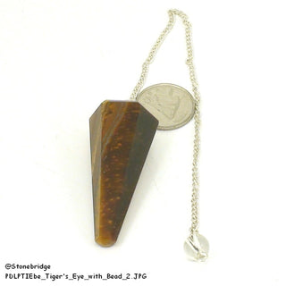 Tiger's Eye Pendulum 6 Facets & Bead from The Rock Space