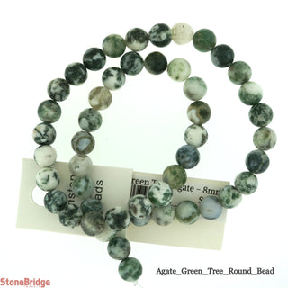 Green Tree Agate - Round Strand 15" - 8mm    from The Rock Space