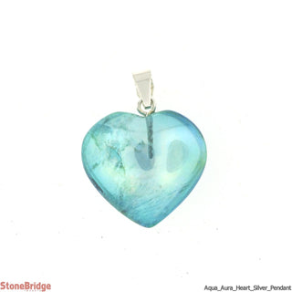 Aqua Aura Heart - Silver Pendant    from The Rock Space