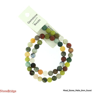 Mix Stones Matte - Round Strand 15" - 8mm    from The Rock Space