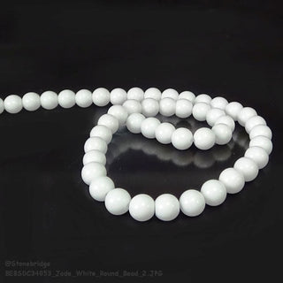 Jade White - Round Strand 15" - 4mm    from Stonebridge Imports