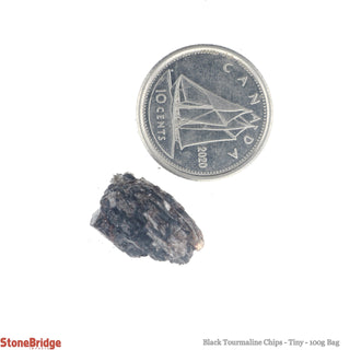 Black Tourmaline Chips - Tiny 100g Bag    from The Rock Space