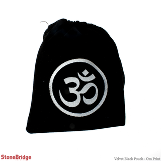 Velvet Black Pouch - Om Print    from The Rock Space