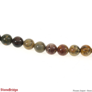 Picasso Jasper - Round Strand 15" - 8mm    from The Rock Space