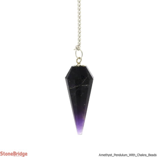 Amethyst Pendulum With Chakra Stones On Chain    from The Rock Space