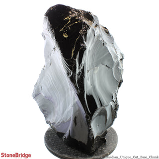 Obsidian Black Boulder Cut-Base U#85    from The Rock Space