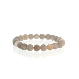 Agate Druzy Bead Bracelet 8mm Matte Natural from The Rock Space