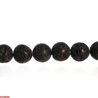 Black Lava Round Strand - 12mm    from The Rock Space