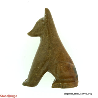 Dog Soapstone Carving Varnished    from The Rock Space