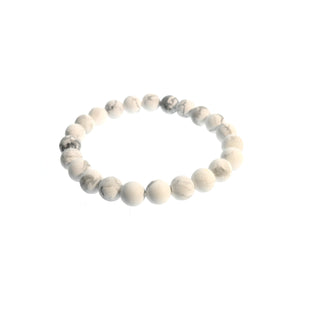 Howlite White Bead Bracelet 8mm Matte from The Rock Space