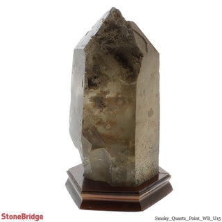 Smoky Quartz Point On Wood Base U#15 - 12 3/4" from The Rock Space