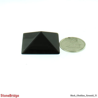 Black Obsidian A Pyramid Tiny #1 - 3/4" to 1"    from The Rock Space