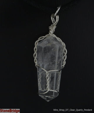 Clear Quartz Necklace - Wrapped Double Terminated Point    from The Rock Space