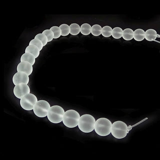 Natural Quartz Frosted - Round Strand 15" - 8mm from The Rock Space