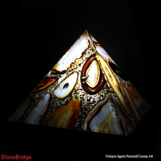 Agate Pyramid Lamp U#2 - 25cm from The Rock Space