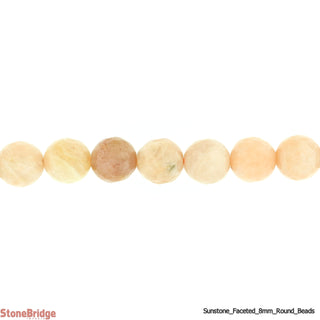 Sunstone Multi Colour Faceted - Round Strand 15" - 8mm from The Rock Space