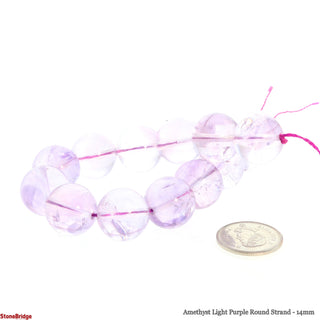 Amethyst Light Purple Round Strand - 14mm    from The Rock Space