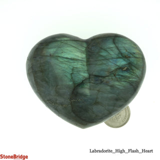 Labradorite High Flash Puffy Heart #3 - 1 1/2" to 2 1/2"    from The Rock Space