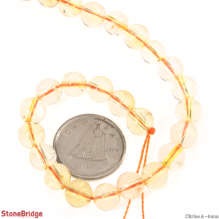 Citrine A Round Strand 7" - 6mm    from The Rock Space