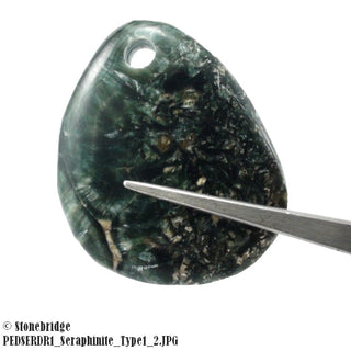 Seraphinite Slice Pendant - type 1 - front drilled    from The Rock Space