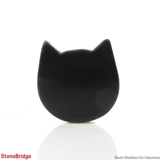 Black Obsidian Cat Cabochon - 1 1/2"    from The Rock Space