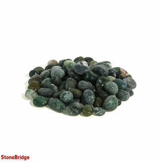 Green Moss Agate Tumbled Stones - India