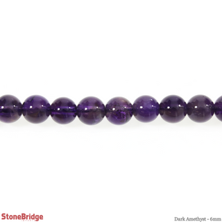 Amethyst A Dark Round Strand 15" 6mm    from Stonebridge Imports