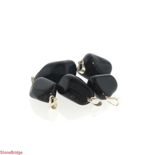 Obsidian Black Tumbled Pendants - 5 Pack    from The Rock Space