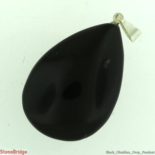 Black Obsidian Drop Pendant - 34mm x 25mm    from The Rock Space