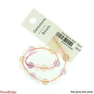 Clear Quartz Multi Colour - Round Strand 7" - 8mm    from The Rock Space