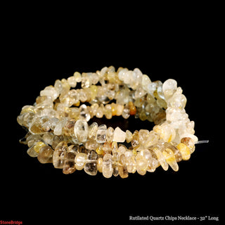 Rutilated Quartz Chip Strands - 5mm to 8mm    from The Rock Space