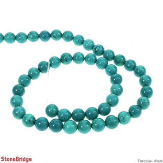 Turquoise Round Strand - 8mm Beads    from The Rock Space