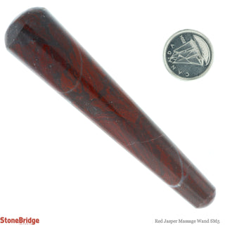 Red Jasper Rounded Massage Wand - Small #3 - 3 1/2" to  4 1/2"    from The Rock Space