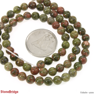 Unakite - Round Strand 15" - 4mm    from Stonebridge Imports