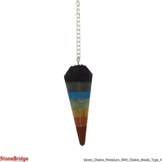 Seven Chakra Pendulum - with chakra beads on chain - Type 4    from The Rock Space