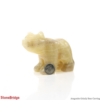 Honey Aragonite Bear Carving #1 - 3"    from The Rock Space